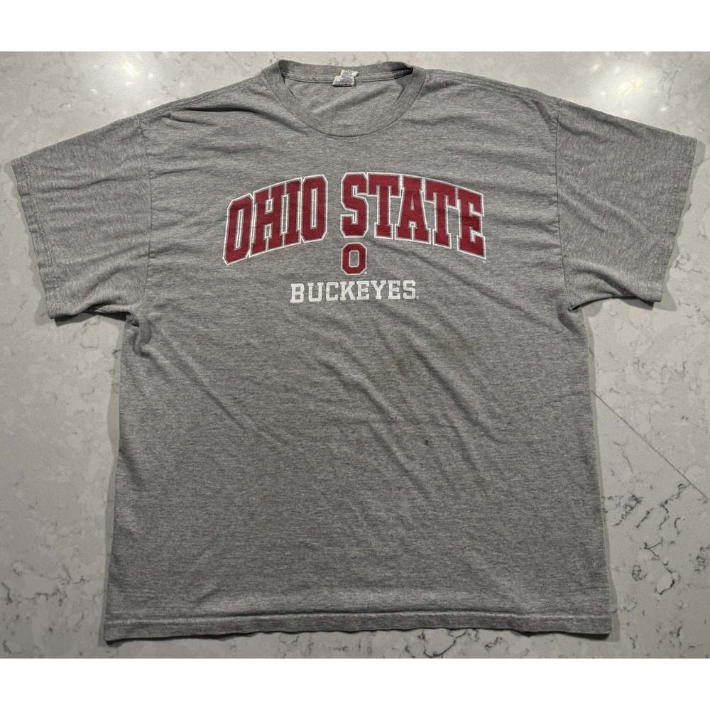 VTG Y2K Ohio State Buckeyes T-Shirt Mens XL Gray Delta Pro Weight Graphic Tee